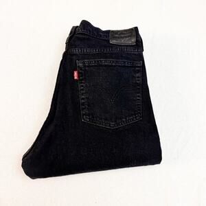 Levi's Wedgie Black Denim Button Fly Distressed Jeans Size 28
